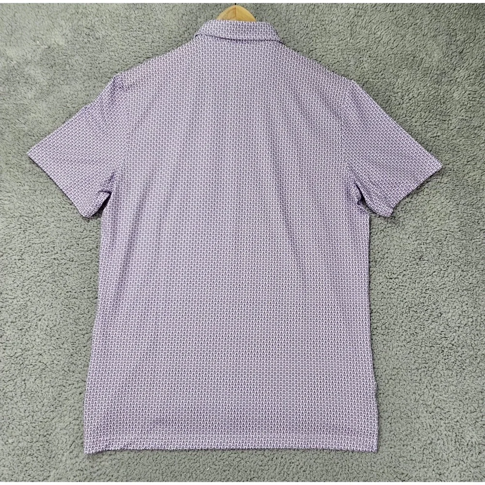 RLX Ralph Lauren Golf Polo Shirt Small NWT Purple Micro Print Wicking Stretch